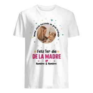 Personnalisez des T-shirts pour les nouvelles mamans | Maman, tu fais un excellent travail, bonne 1ère fête des mères