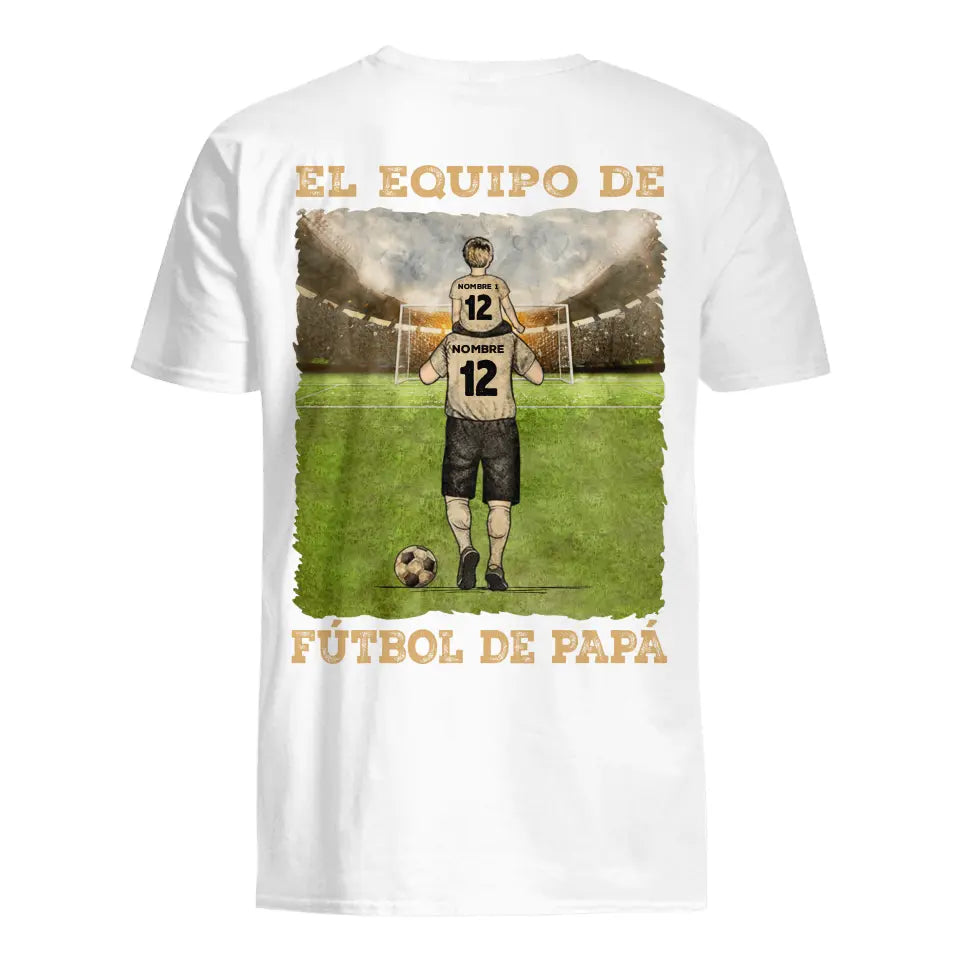 Personnalisez des T-shirts pour papa | Cadeaux personnalisés pour le père | L'équipe de football de papa T-shirt léger