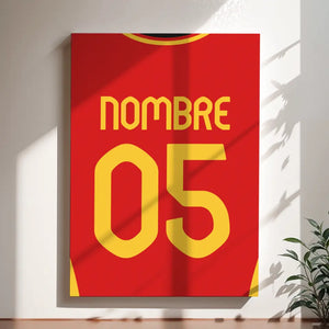 Póster de fútbol de España personalizado, nombre/número personalizado