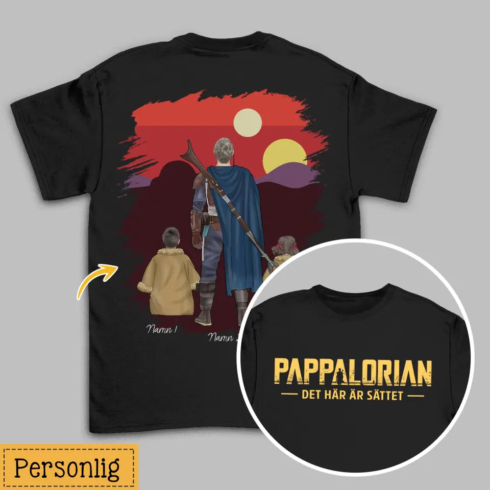 Personlig T-shirt till Pappa | PAPPALORIAN Det här är sättet två ansikten