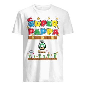 Personlig vit T-shirt till Pappa - Super Pappa