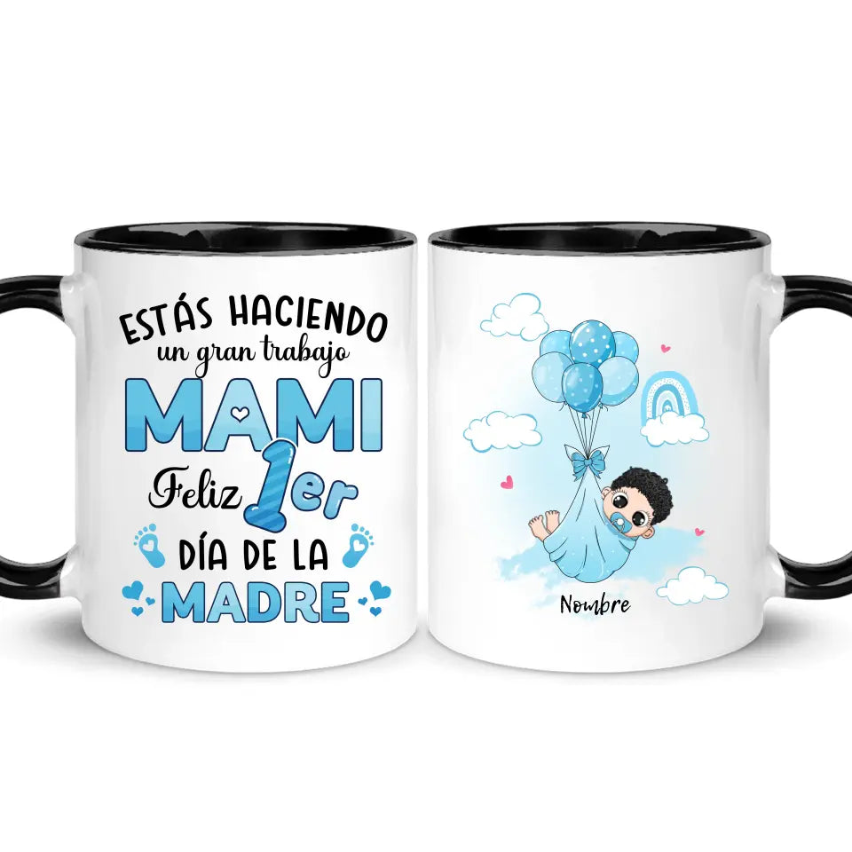 Taza Personalizada Para Mamá | Personalizado Regalo Para Mamá | Mami Feliz 1er Día de la Madre