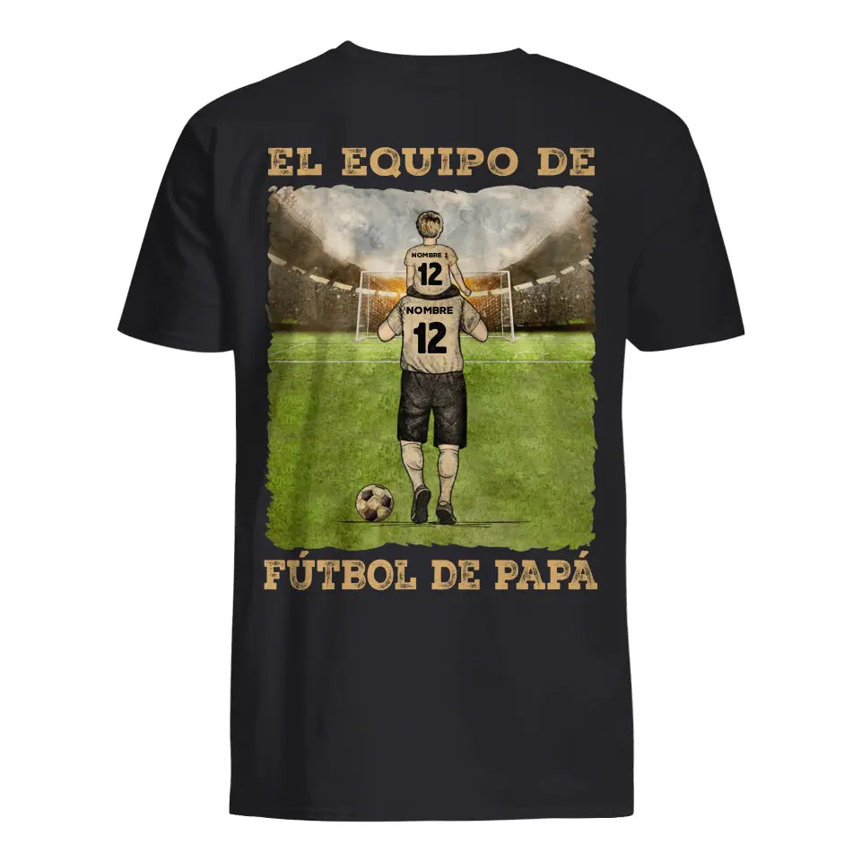 Personnalisez des T-shirts pour papa | Cadeaux personnalisés pour le père | L'équipe de football de papa