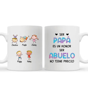 Tasse personnalisée pour grand-père | Cadeau personnalisé pour grand-père | Papa, c'est un honneur d'être grand-père