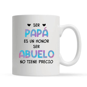 Tasse personnalisée pour grand-père | Cadeau personnalisé pour grand-père | Papa, c'est un honneur d'être grand-père