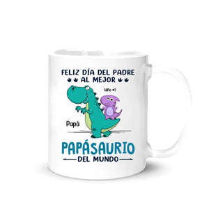 Taza Personalizada Para Papá | Personalizado Regalo Para Padre | Al mejor Papásaurio del mundo