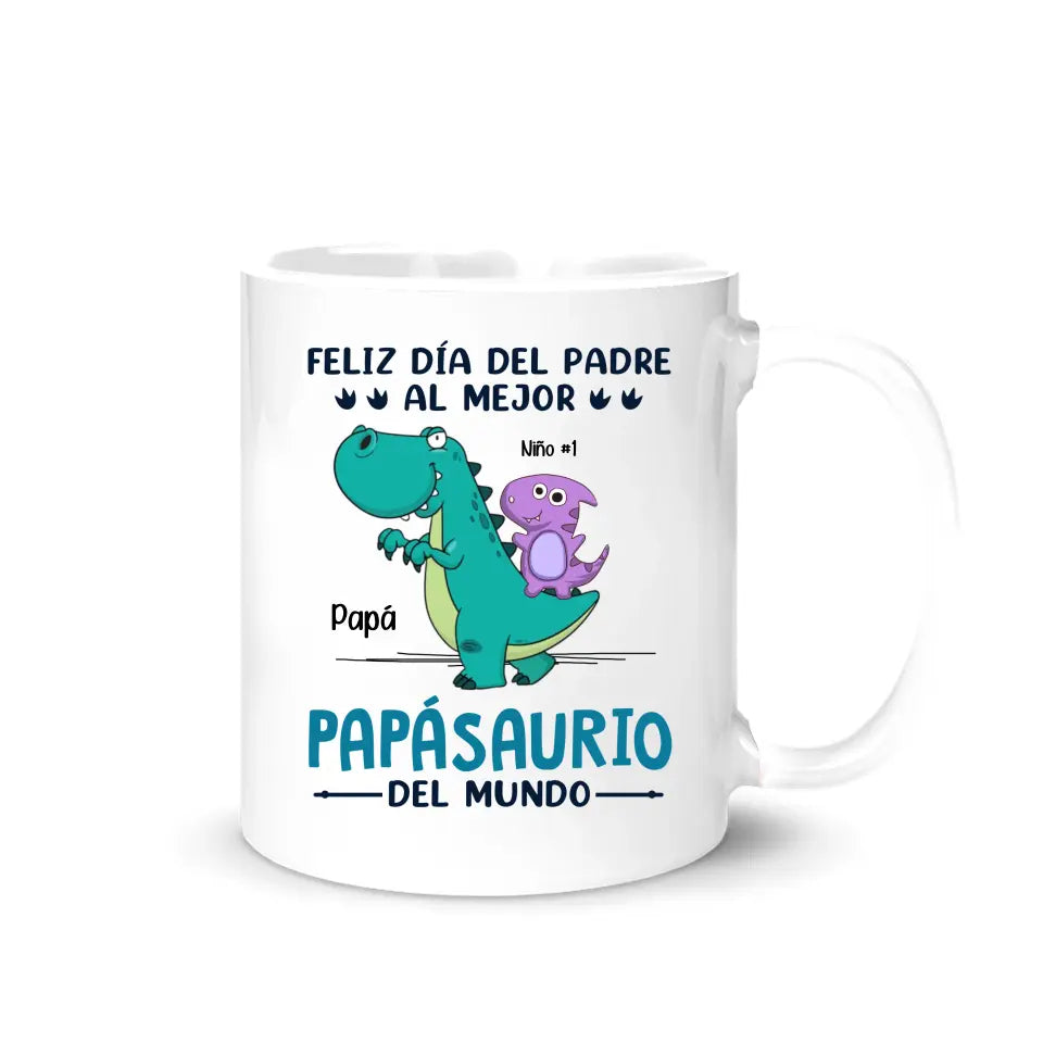 Tasse personnalisée pour papa | Cadeau personnalisé pour le père | Au meilleur Papasaure du monde