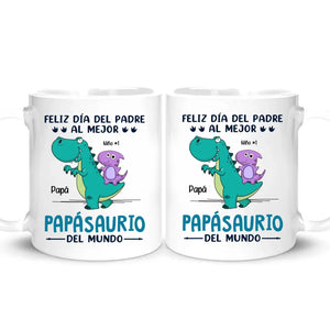 Taza Personalizada Para Papá | Personalizado Regalo Para Padre | Al mejor Papásaurio del mundo