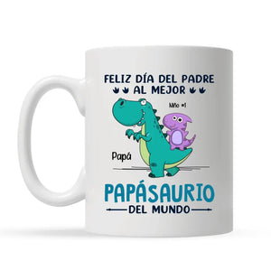 Taza Personalizada Para Papá | Personalizado Regalo Para Padre | Al mejor Papásaurio del mundo