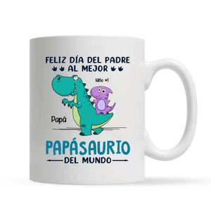 Taza Personalizada Para Papá | Personalizado Regalo Para Padre | Al mejor Papásaurio del mundo