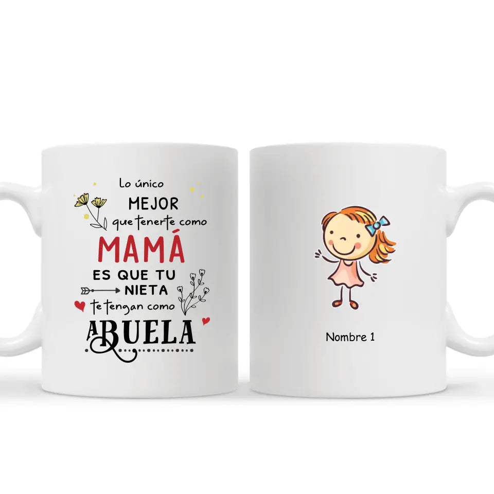 Tasse personnalisée pour grand-mère | Cadeau personnalisé pour grand-mère | La seule chose qui vaut mieux que de vous avoir comme maman, c'est que vos petits-enfants vous aient comme grand-mère.