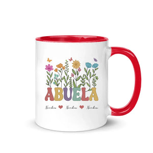 Taza Personalizada Para Abuelita | Taza de flores con nombres para abuela