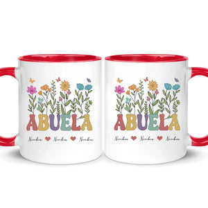 Taza Personalizada Para Abuelita | Taza de flores con nombres para abuela