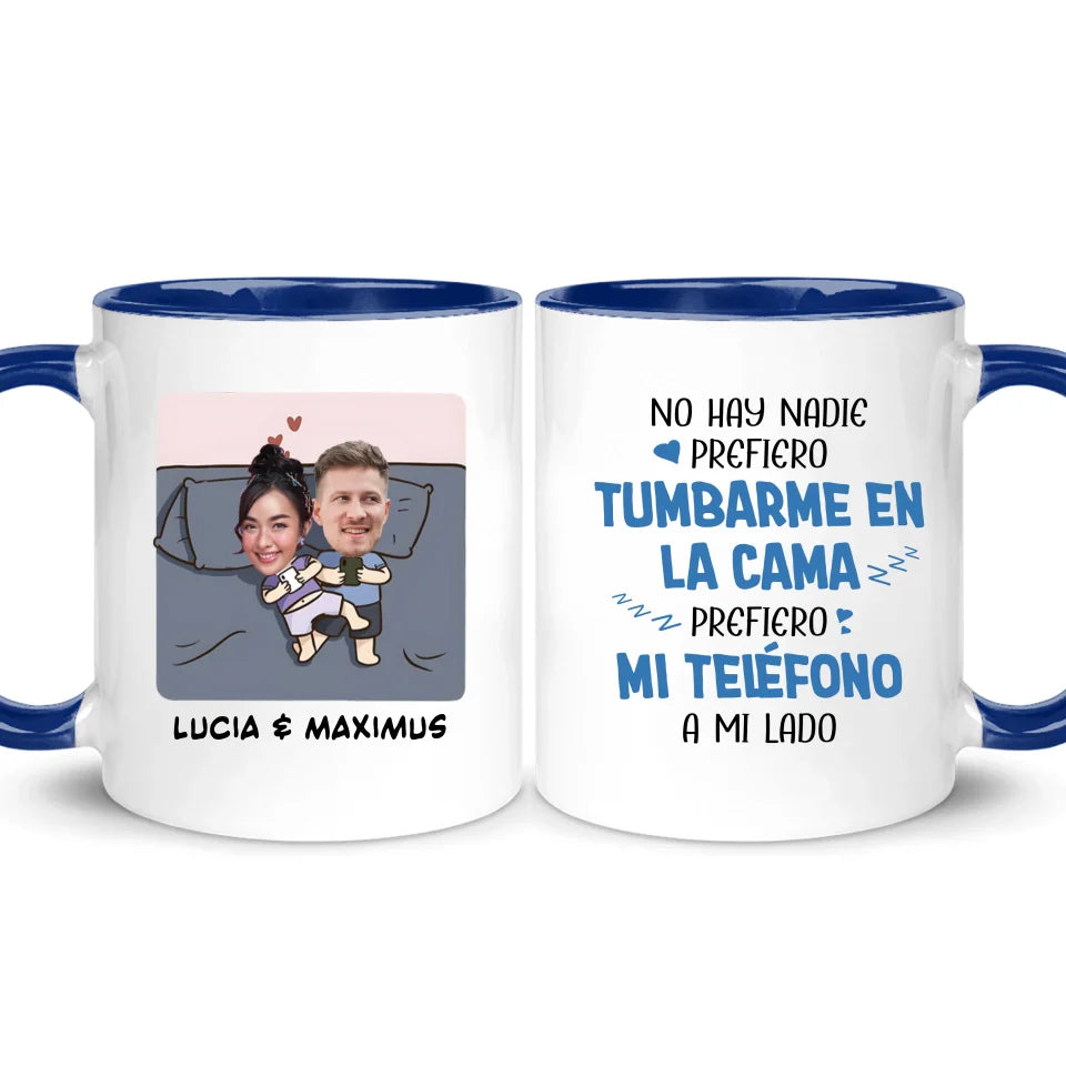 Taza Personalizada Para Pareja | Mirar mi teléfono a mi lado