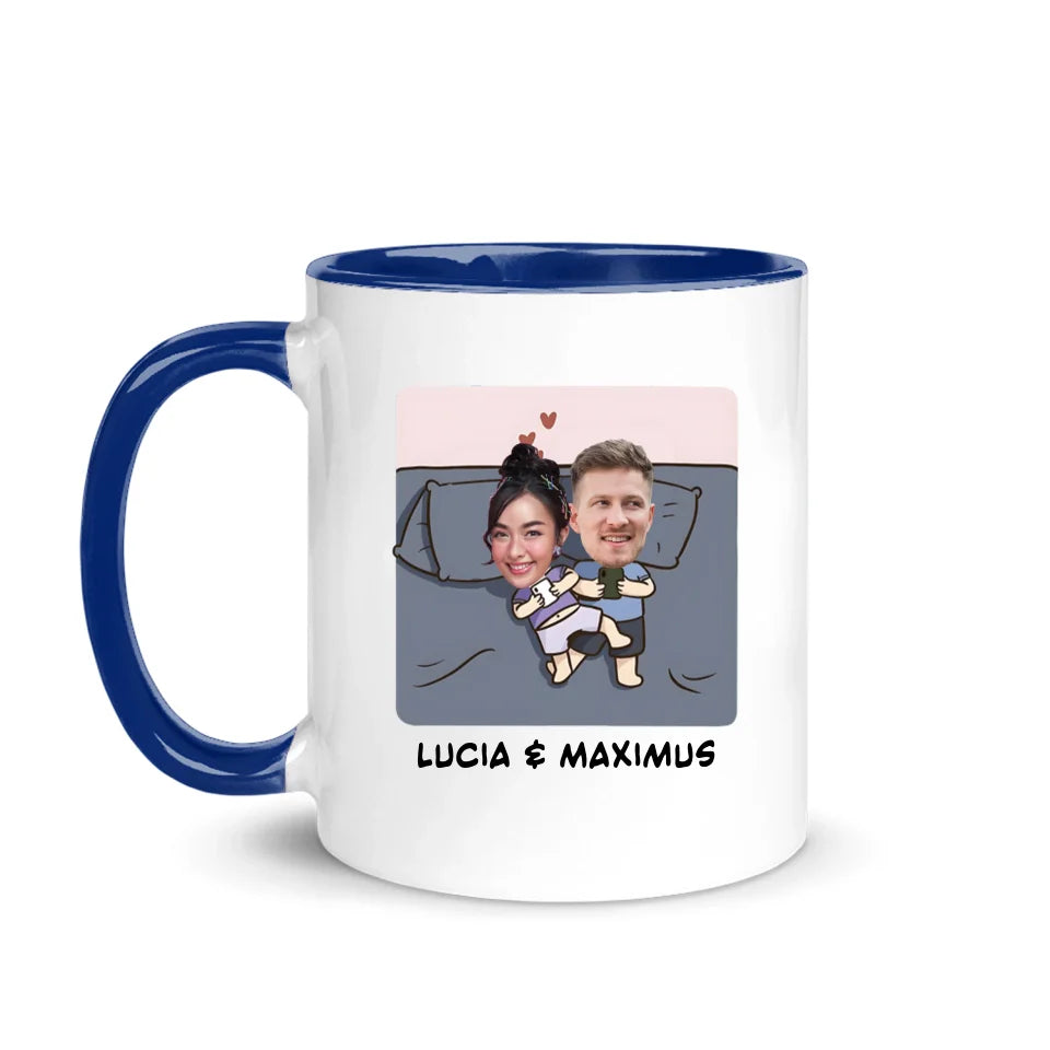 Taza Personalizada Para Pareja | Mirar mi teléfono a mi lado