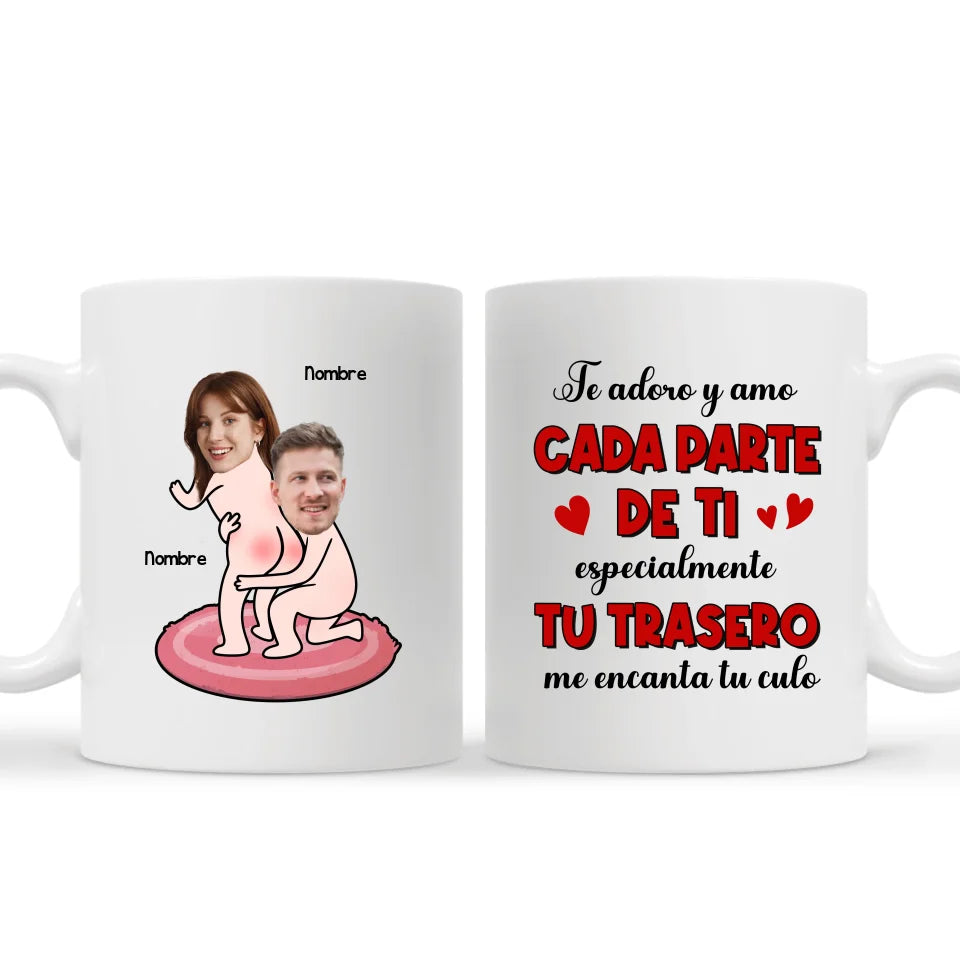 Taza Personalizada Para Pareja | Te adoro y amo cada parte de ti