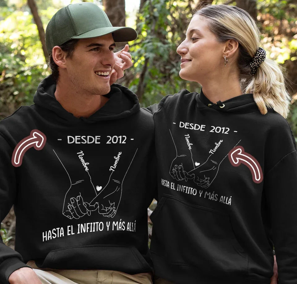 Hasta el infiito y más allá - Sudadera personalizada para pareja