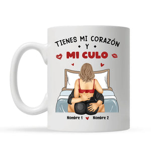 Taza Personalizada Para Pareja | Tienes mi corazón y mi culo