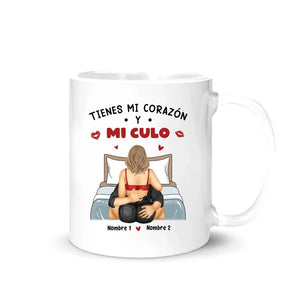 Taza Personalizada Para Pareja | Tienes mi corazón y mi culo