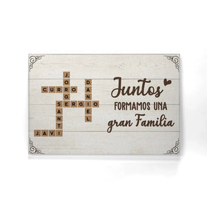 Lienzo Personalizado Crucigramas Para Familia - Abuela eres especial Juntos formamos una gran familia