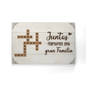 Lienzo Personalizado Crucigramas Para Familia - Abuela eres especial Juntos formamos una gran familia