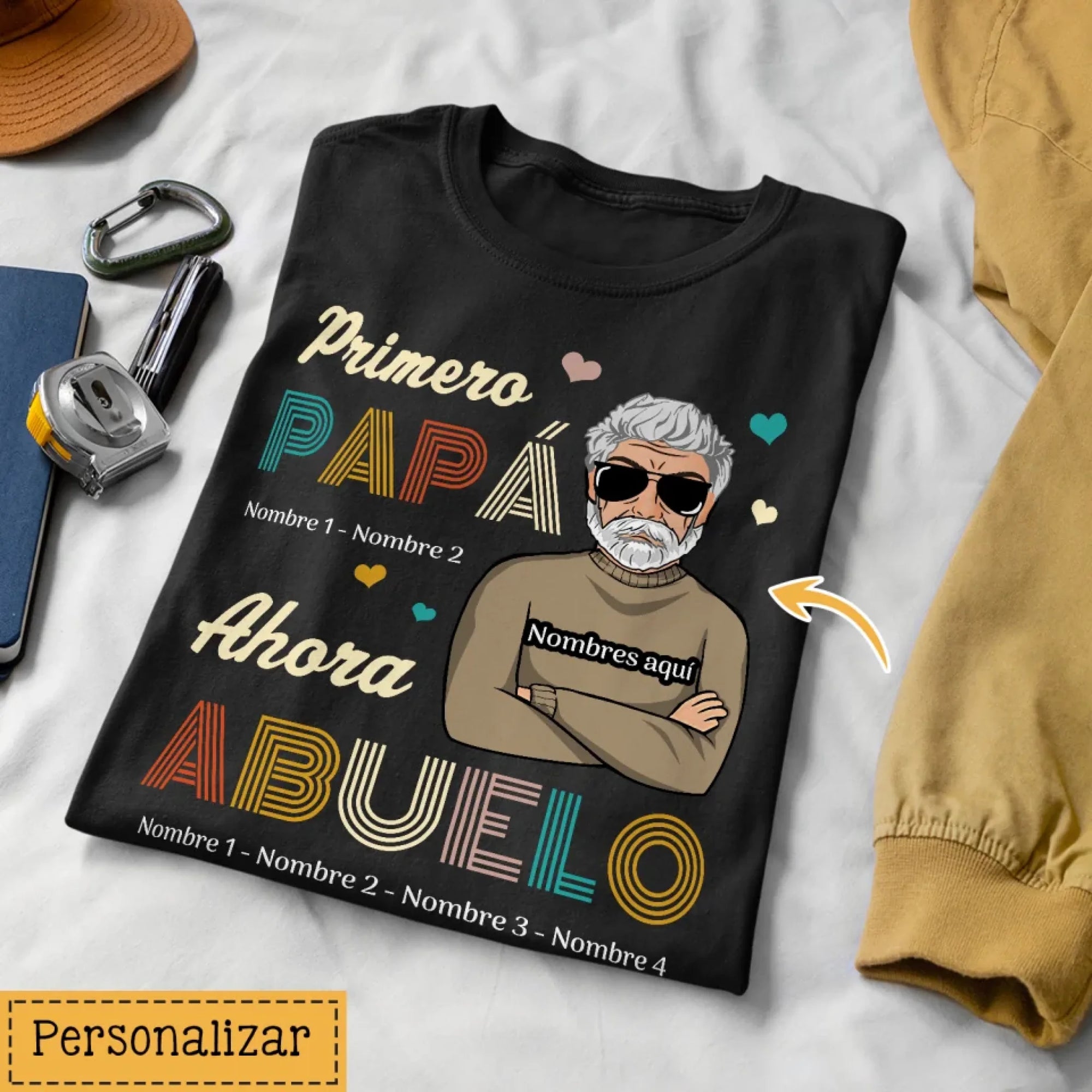 Personalizar Camisetas Para Abuelo - primero Papá ahora Abuelo