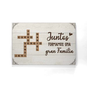 Lienzo Personalizado Crucigramas Para Familia - Abuela eres especial Juntos formamos una gran familia