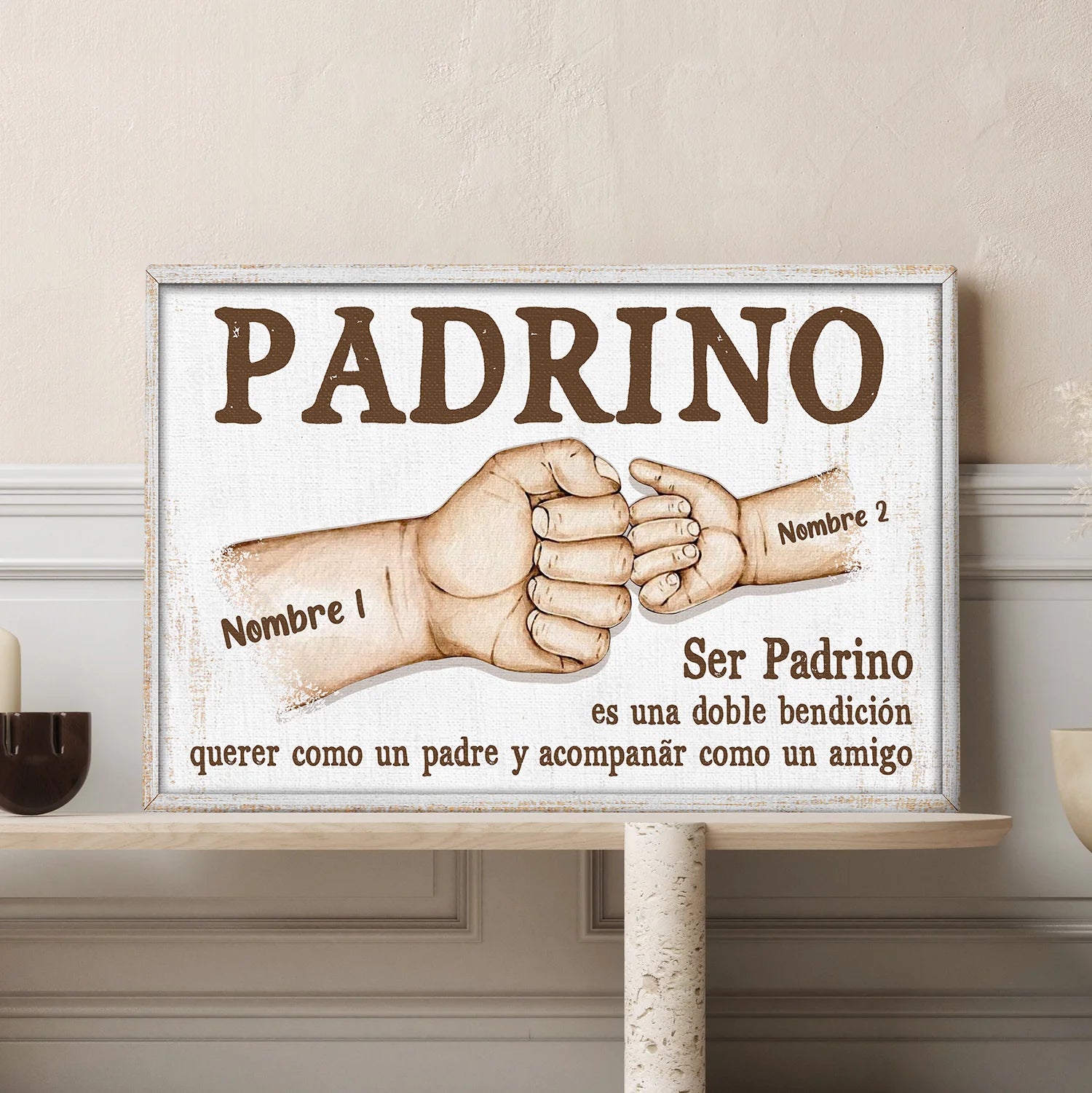 Ser padrino es una doble bendición - Lienzo de regalo personalizado para el padrino