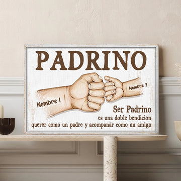 Ser padrino es una doble bendición - Lienzo de regalo personalizado para el padrino