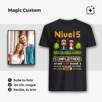 Nivel Completado- Camiseta Mágico Personalizada – Regalo De Amor Para Aniversario, San Valentín