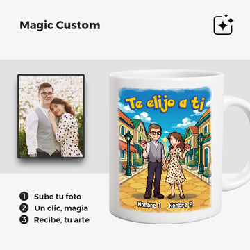 I choose you Te elijo a ti- Taza Mágico Personalizada – Regalo De Amor Para Aniversario, San Valentín