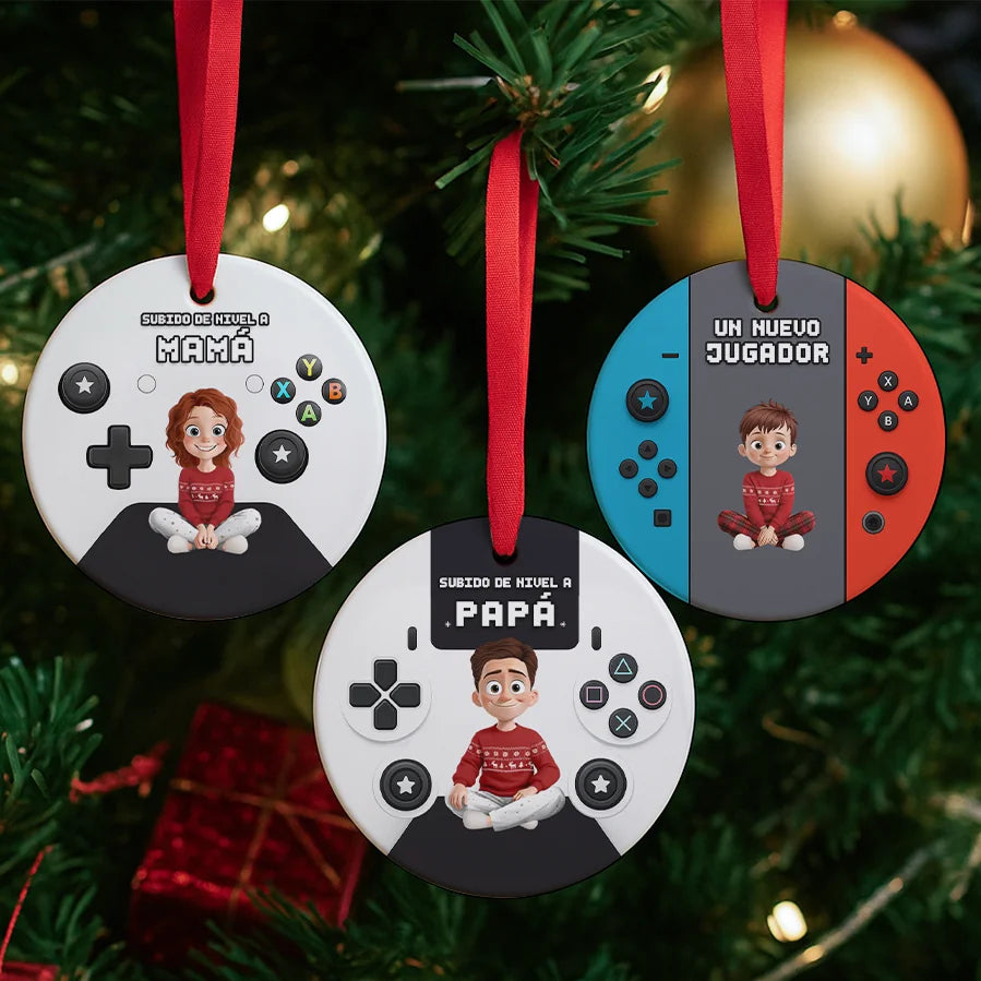 Subido de nivel a Papá/Mamá - Juego de bolas personalizados para familia de “3” gamers