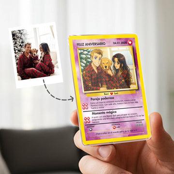 Carta personalizada  para Pareja - Estilo anime Carta Poke coleccionable