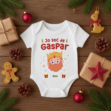 Yo soy de Melchor / Baltasar / Gaspar  – Body bebé personalizado de Navidad