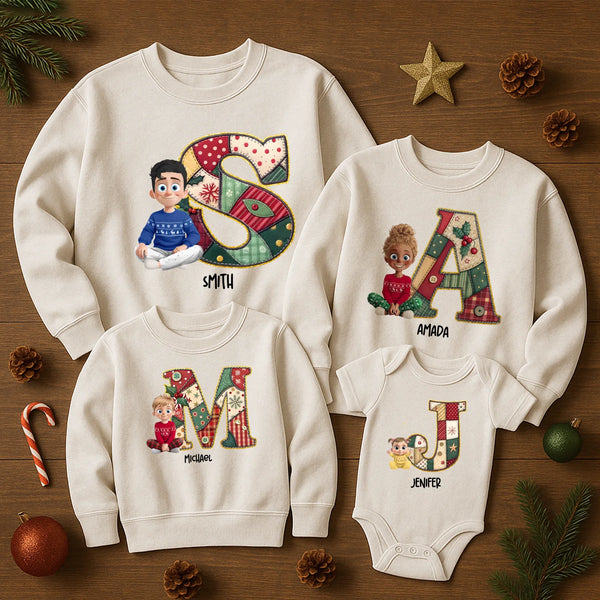 Personaje y nombre de dibujos animados navideños personalizados - Sudadera unisex personalizado