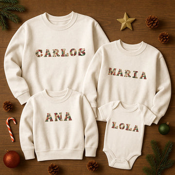 Nombres de dibujos animados navideños personalizados - Sudadera unisex personalizado