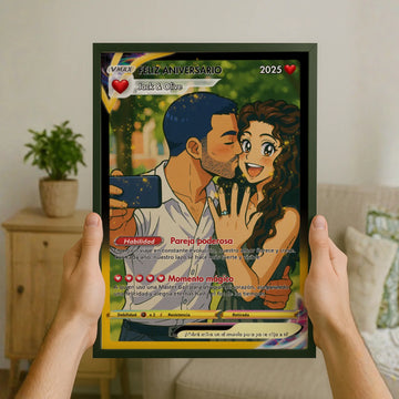 Póster personalizado Para Pareja - Estilo Anime Carta Poke V coleccionable