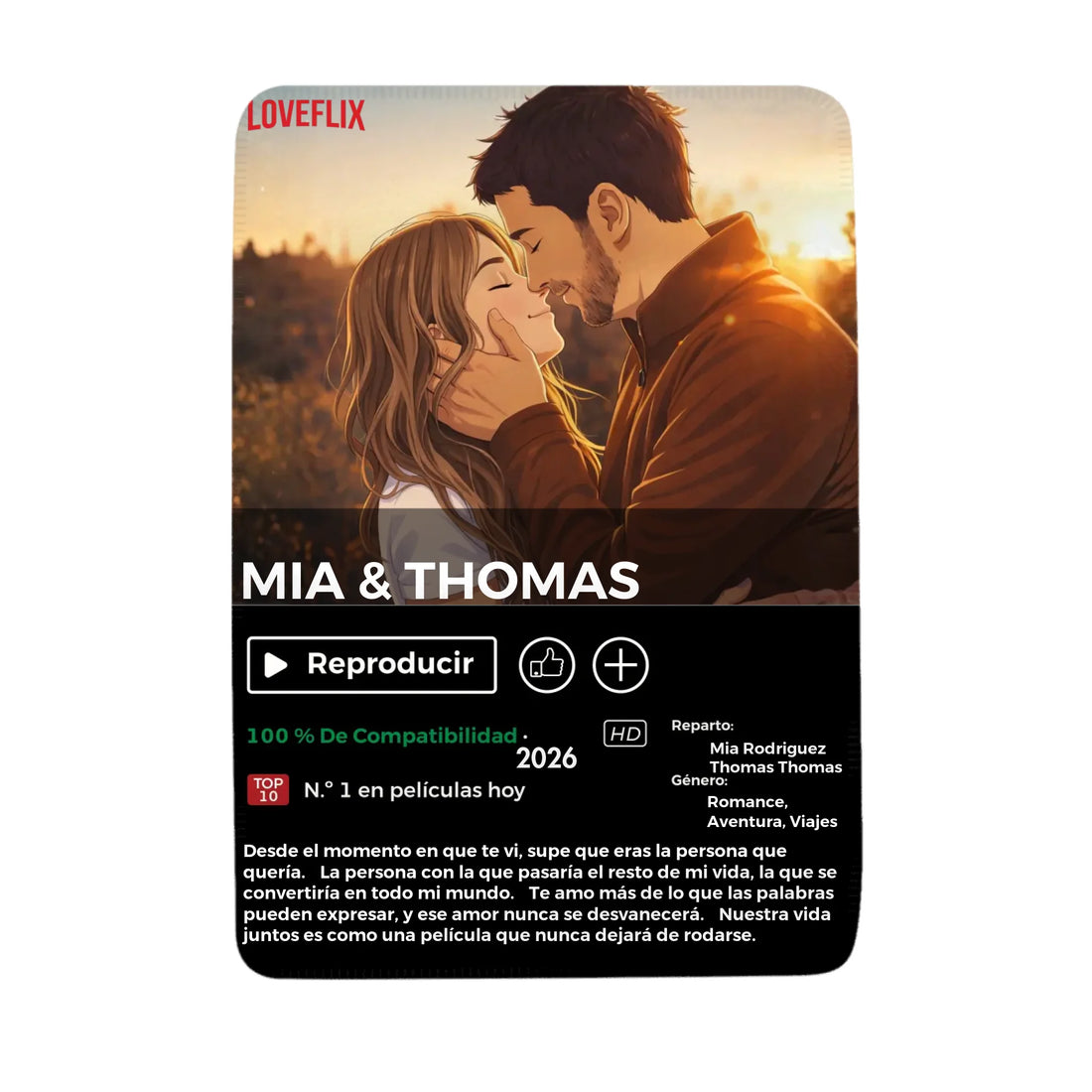 Manta personalizada para pareja - Loveflix - Estilo Anime