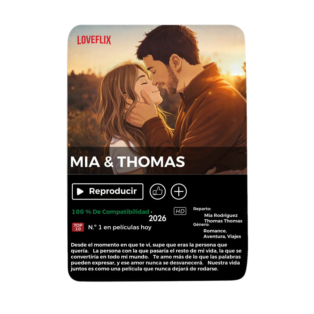 Manta personalizada para pareja - Loveflix - Estilo Anime