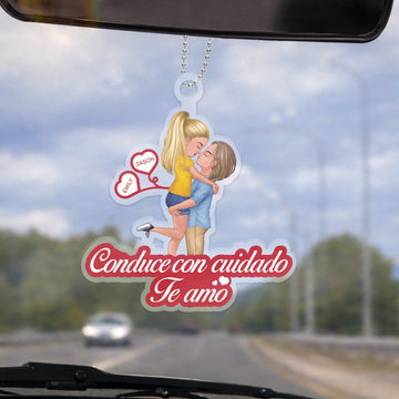 Adorno para coche para Parejas - Conduce con cuidado Te amo - Decoracion coches