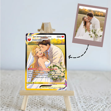 Carta personalizada para Pareja - Estilo Anime Carta Poke V coleccionable