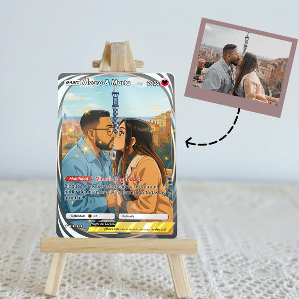Carta personalizada para Pareja - Estilo Anime Carta Poke Basic coleccionable