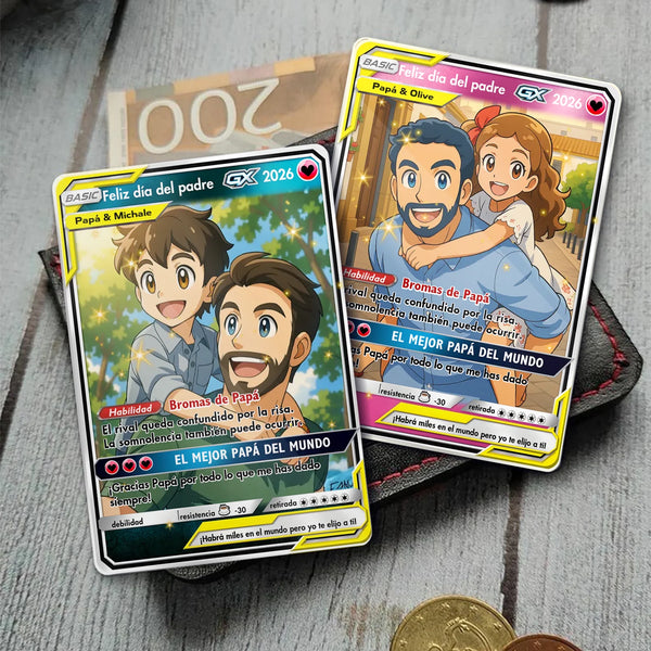 Carta personalizada para Padre - Estilo Anime Carta Poke GXtagteam coleccionable