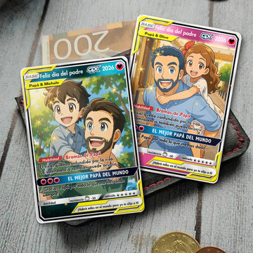 Carta personalizada para Padre - Estilo Anime Carta Poke GXtagteam coleccionable