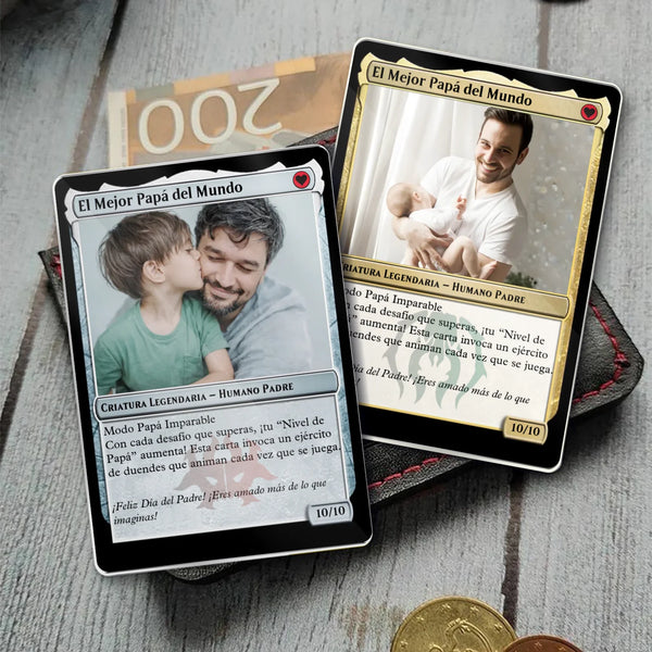 Carta personalizada para papá – Estilo cartas magic legendario