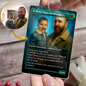 Carta personalizada para papá – Transformamos tu foto en estilo carta mágica legendaria borderless