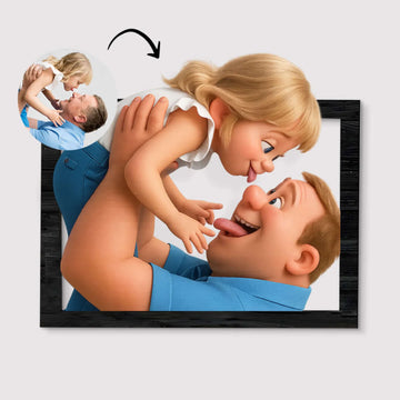 Cuadros personalizados en acrílico estilo dibujos animados 3D para papá