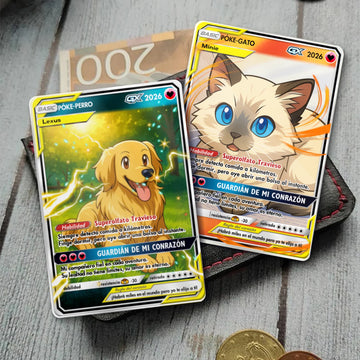 Carta personalizada para tus perros y gatos- Estilo Anime Carta Poke GXtagteam coleccionable