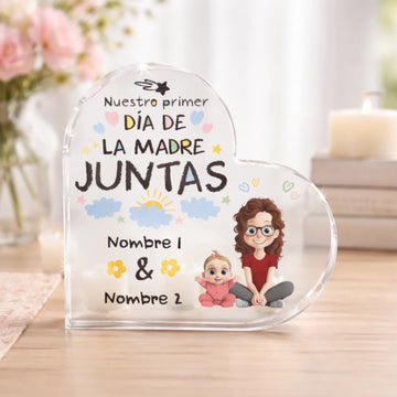 Placa de Cristal Personalizada - Nuestro primer día de la Madre