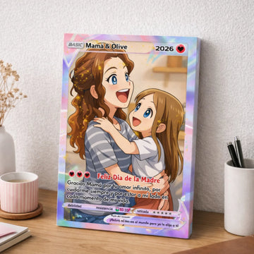 Lienzo personalizado para Madre - Estilo Anime Carta Poke V coleccionable